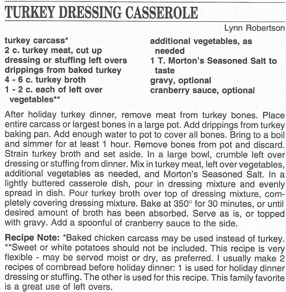 Turkey Dressing Casserole